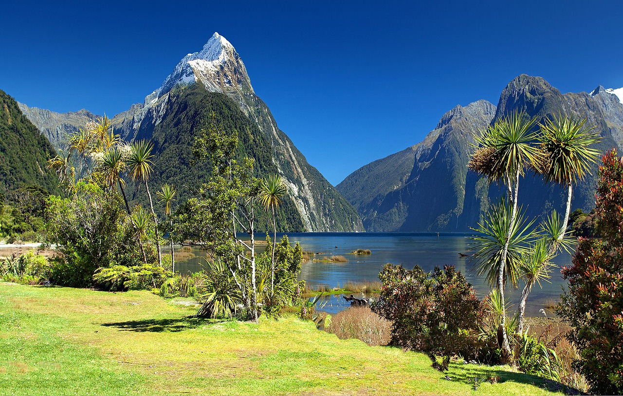 New Zealand Milford Sound Mitre Peak Fjord